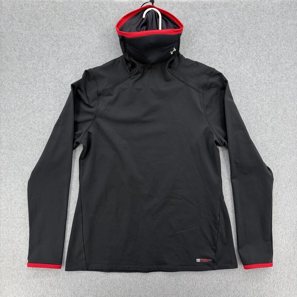 Under Armour Cold Gear Fitted Sweater Black Mask Mock Women’s Large